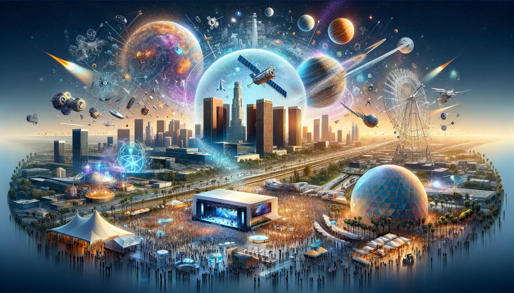 DALLE 2024-03-04 122024 - A landscape-oriented dynamic visual representation for an article about ISDC 2024 the leading space conference without any text The image should in 2 | ISDC 2026